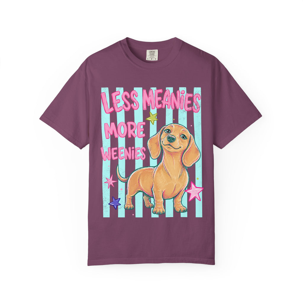 Less Meanies More Weenies T-shirt | Cute Dachshund Graphic, Pastel Stars