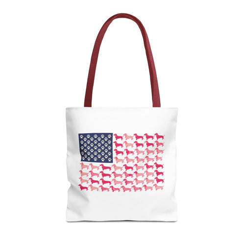 Patriotic Dog Flag Tote Bag