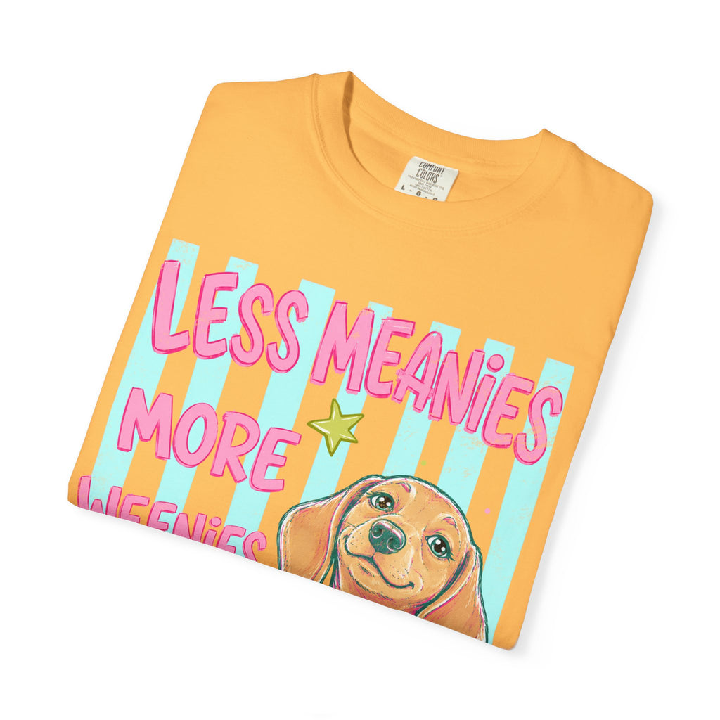 Less Meanies More Weenies T-shirt | Cute Dachshund Graphic, Pastel Stars