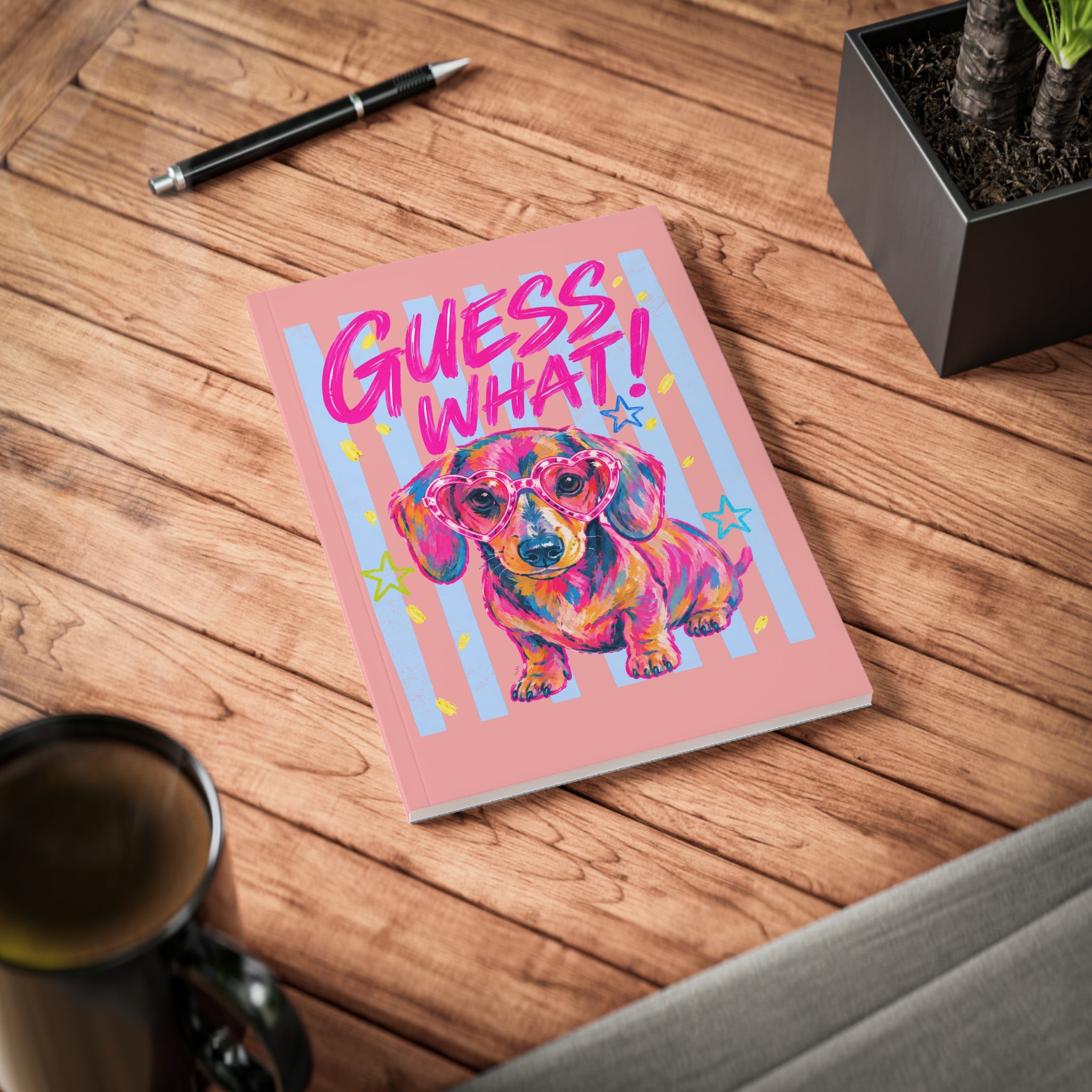 Wiener Dog Notebook — "Guess What!" & "Wiener Butt" A5 Softcover