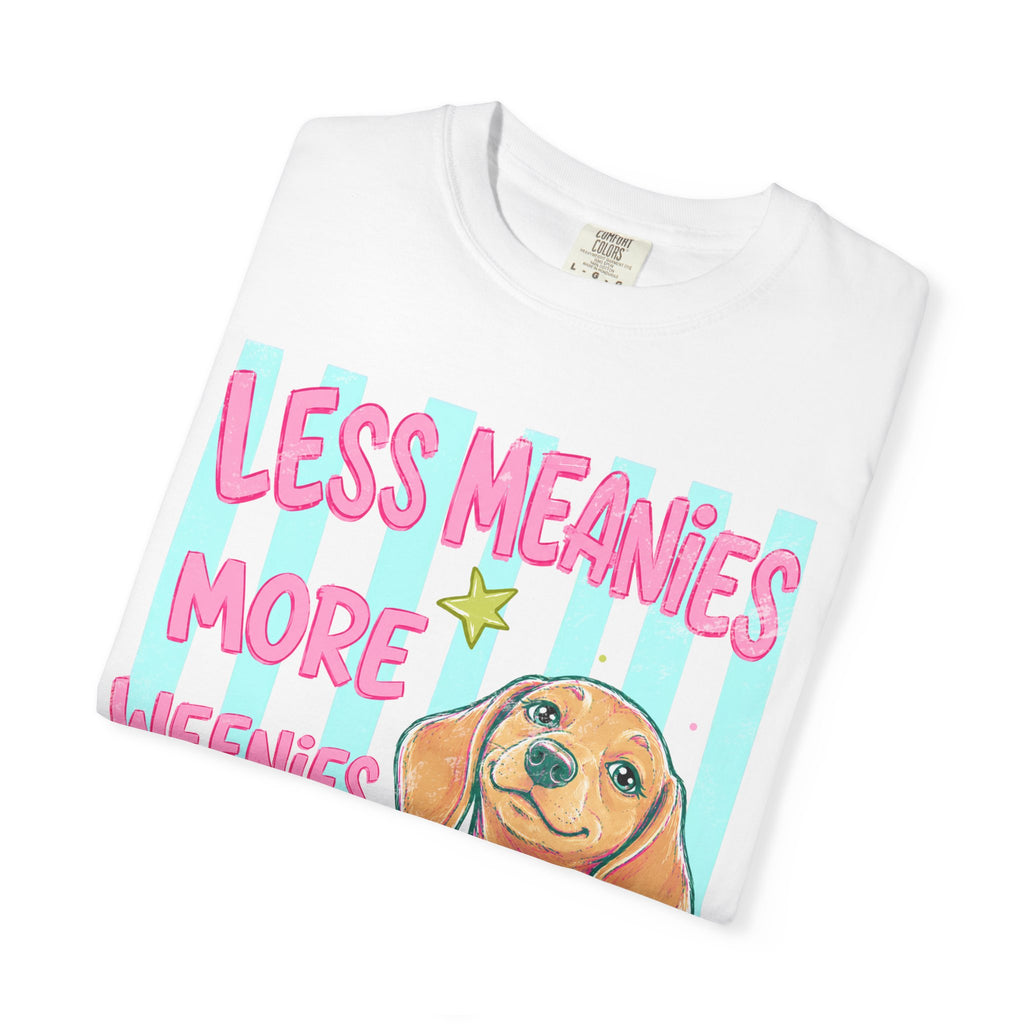 Less Meanies More Weenies T-shirt | Cute Dachshund Graphic, Pastel Stars