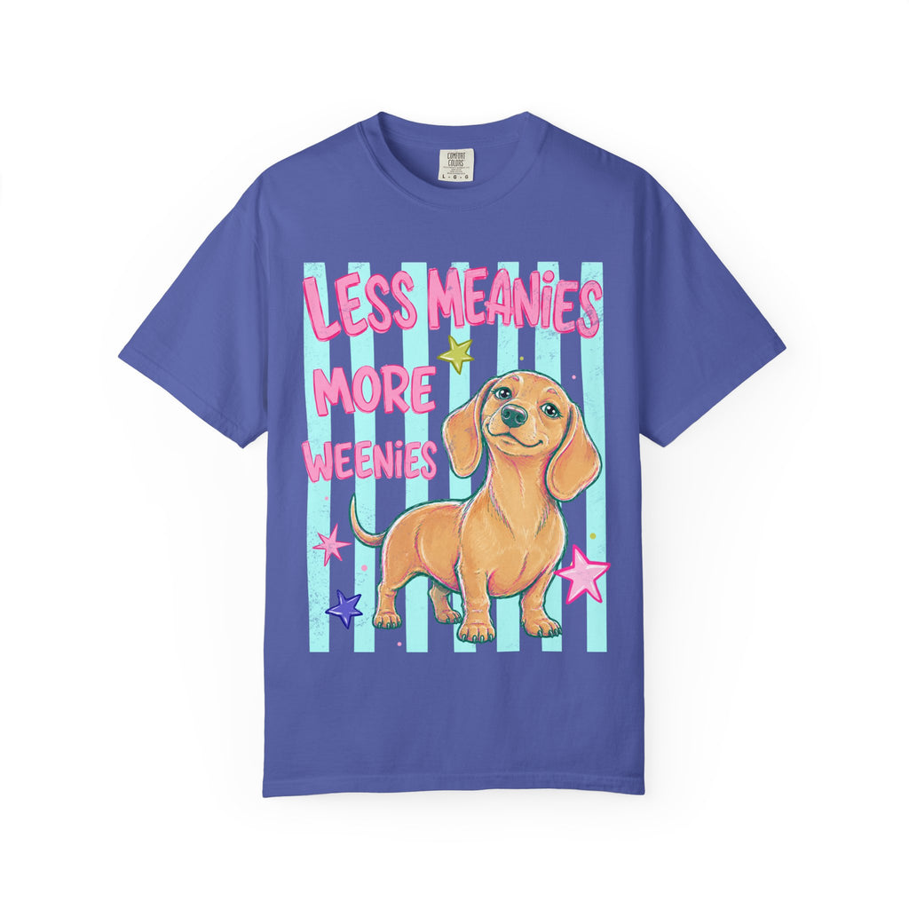 Less Meanies More Weenies T-shirt | Cute Dachshund Graphic, Pastel Stars