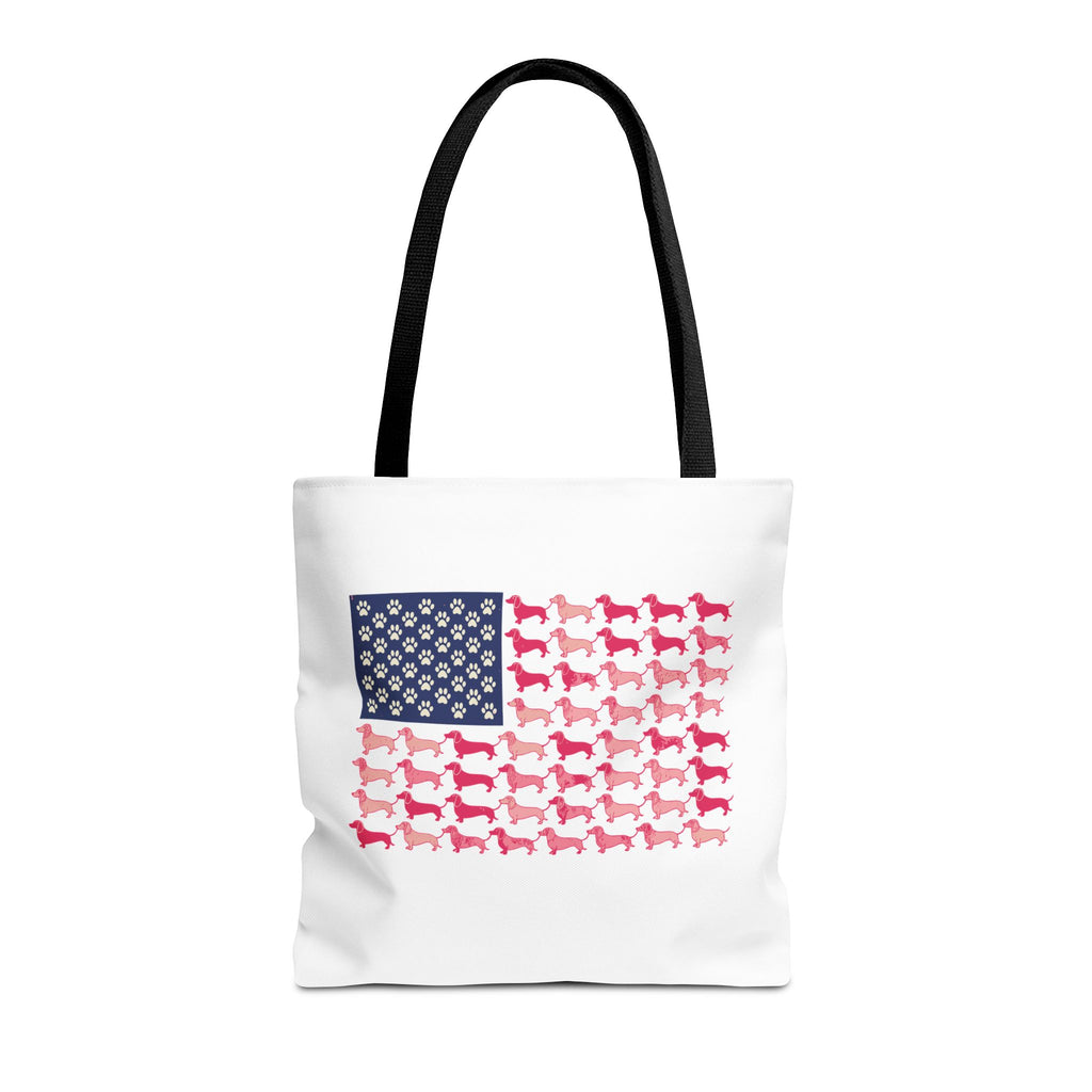 Patriotic Dog Flag Tote Bag