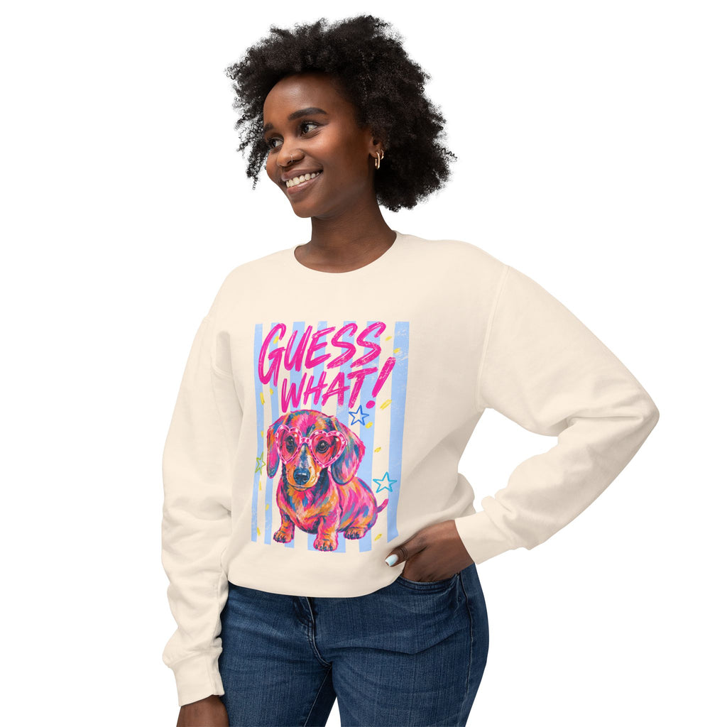 Guess What? Weiner Butt! Dachshund Graphic Sweater