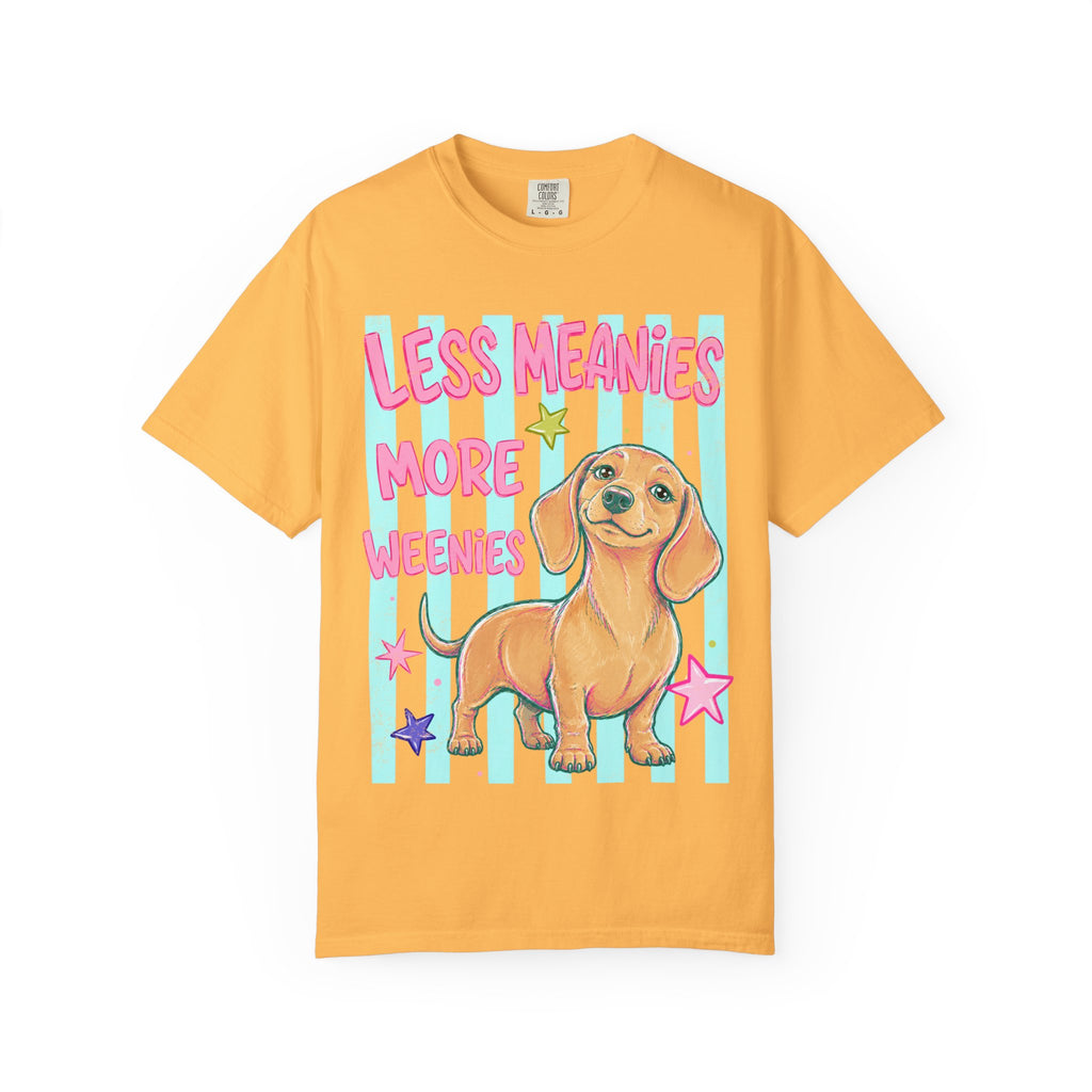 Less Meanies More Weenies T-shirt | Cute Dachshund Graphic, Pastel Stars